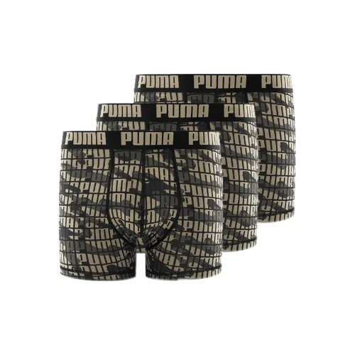 PUMA Underpants Men's 3 Pack Green Camouflage