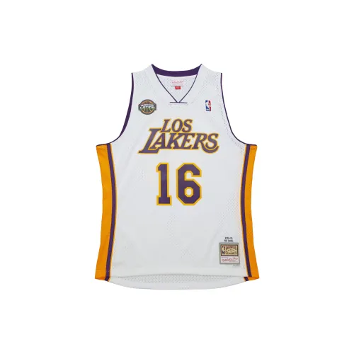 Mitchell & Ness SwingmanPauGasolLosAngelesLakersWhiteLosLaker Basketball Jerseys Unisex White