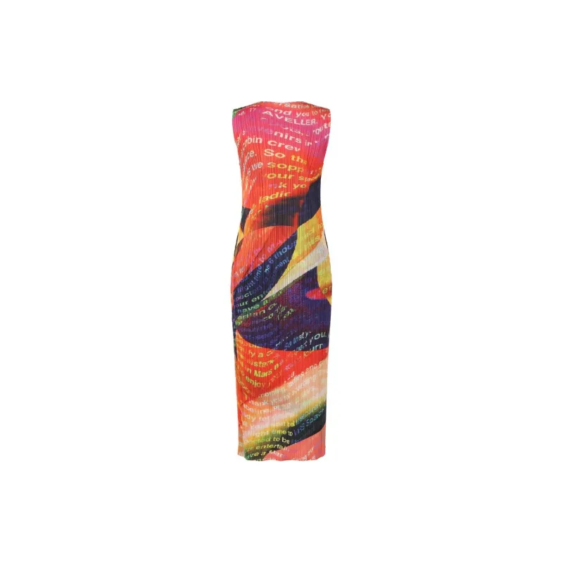 PLEATS PLEASE ISSEY MIYAKE SS24 Sleeveless Dress Women's Red-2