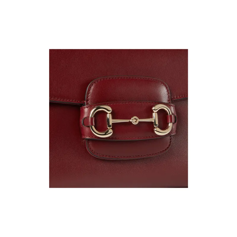 GUCCI Horsebit 1955 Soft Leather Crossbody Bag Shoulder Bag Women's Ancora Red-6