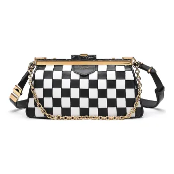 Miguel Vieira Cow Leather Crossbody Bag, Shoulder Bag Women's Black & White