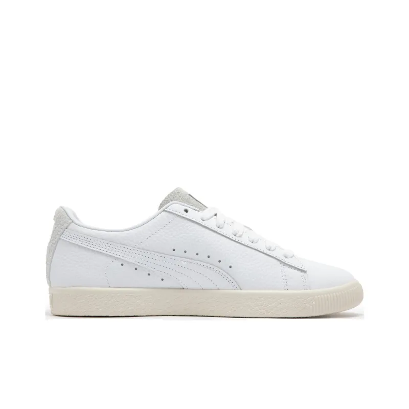 PUMA Clyde Premium Anti Slip Wear Resistant Low Top Skateboard Shoes Unisex Ecru-1