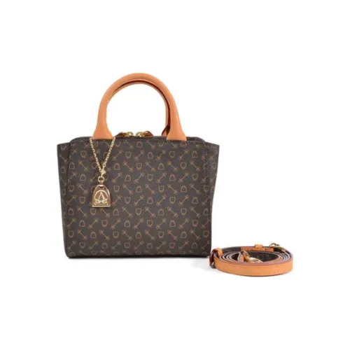 Stussy PVC Bonded Cow Leather Shoulder Bag Crossbody Bag Handbag Small Size Women's Brown