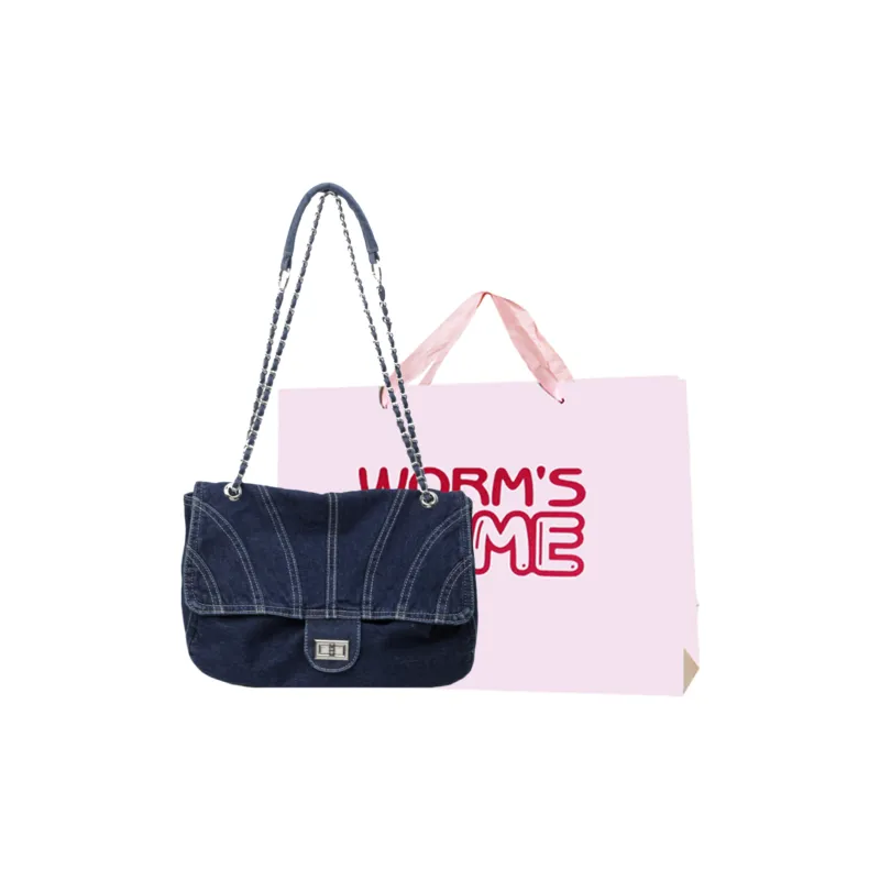 Worm's Home Denim Crossbody Bags Shoulder Bags Handbags Women's Black/Light Blue/Dark Blue-7