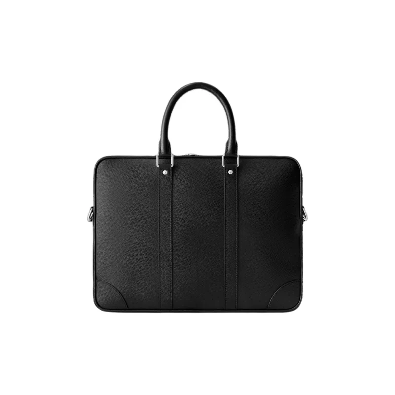 LOUIS VUITTON Cow Leather Portable One Shoulder Crossbody Briefcase Tubas Men's Black-2