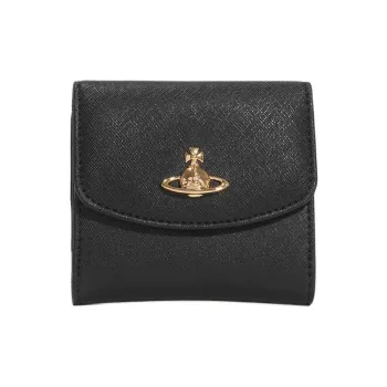 Vivienne Westwood PU Polyurethane With Polyester And Cotton Wallet Small Size Women's Black