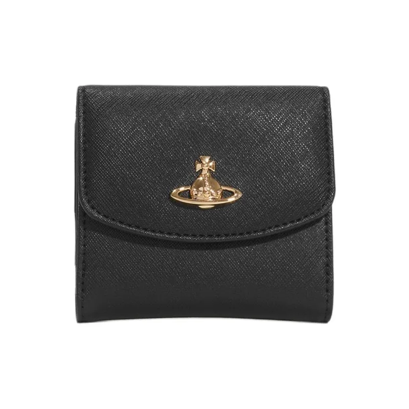 Vivienne Westwood PU Polyurethane With Polyester And Cotton Wallet Small Size Women's Black-0