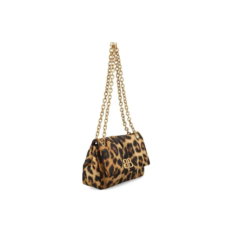 Balenciaga Monaco Mini Leopard Print Shoulder Bag-1