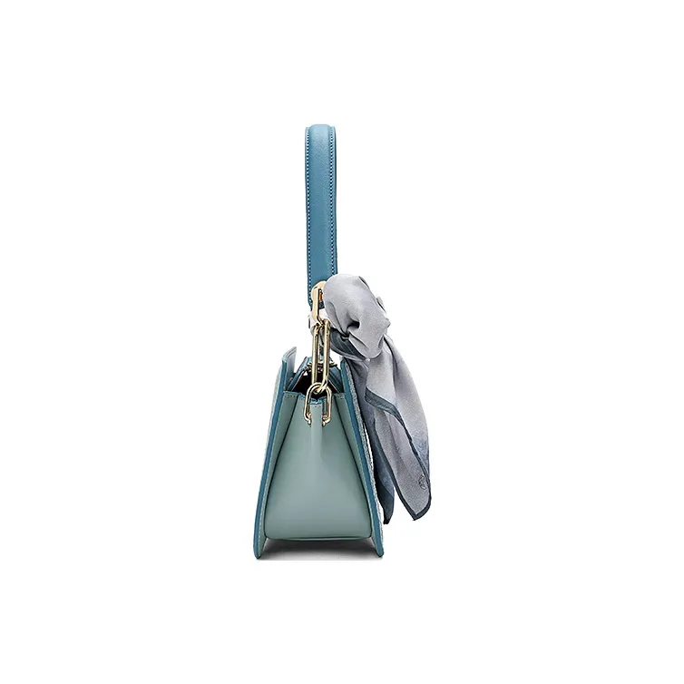 Ancient Yi Xi Cow Leather Shoulder Bag, Crossbody Bag, Handbag Women's Turquoise-3