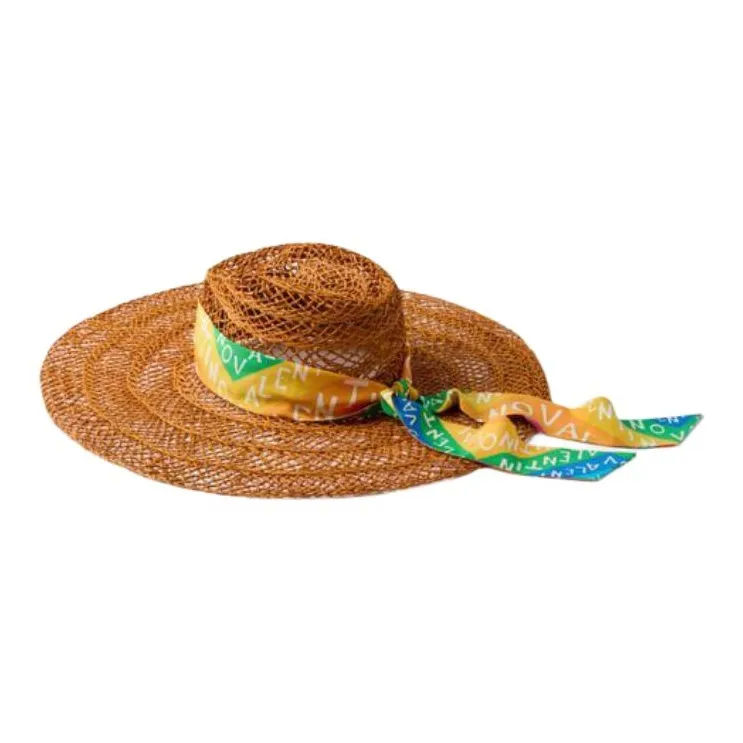 Valentino Straw Bucket Hats Women's Yellow-1