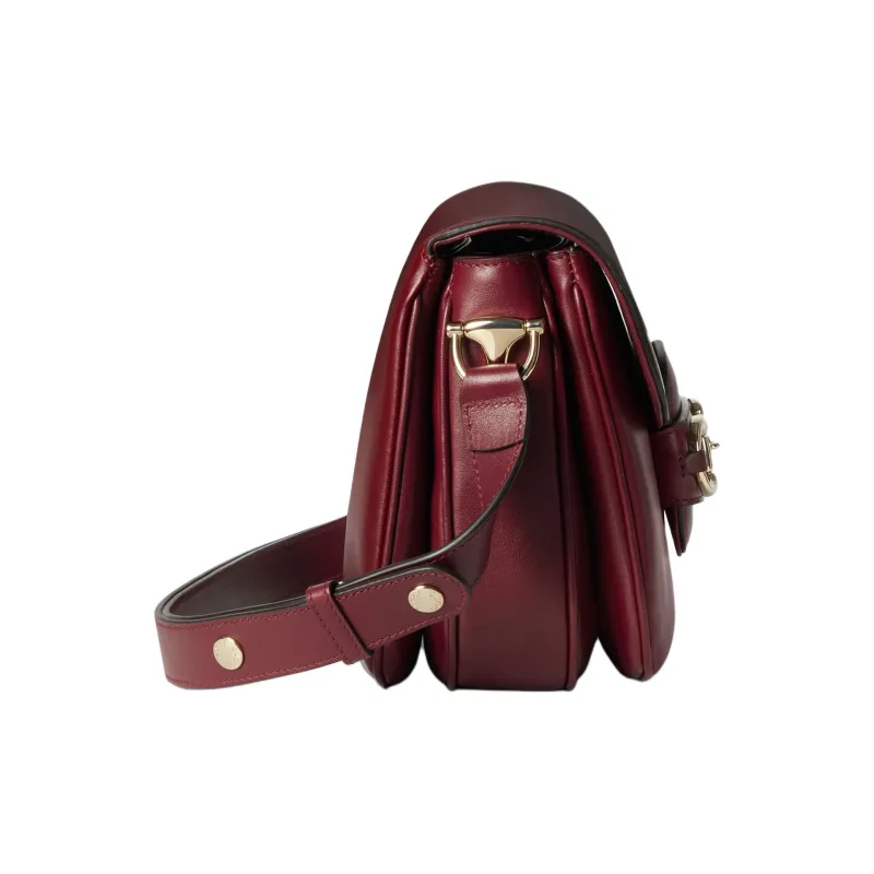 GUCCI Horsebit 1955 Soft Leather Crossbody Bag Shoulder Bag Women's Ancora Red-2