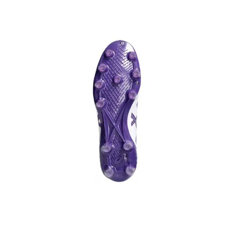 Asics DS LIGHT X FLY 5 Slip Resistant And Abrasion Resistant Support Soccer Shoes Unisex White Purple-4