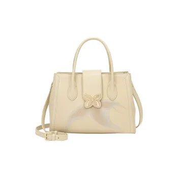 Ancient Yi Xi Cow Leather Killer Bag Mom Bag One Shoulder Handbag Women's Apricot White