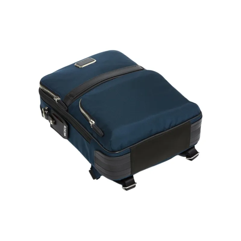 TUMI Nylon With Cow Leather Backpack Medium Size Men's Marine Blue & Black-4