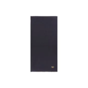 Valentino Wool Silk Cashmere Knit Scarves Women's Black
