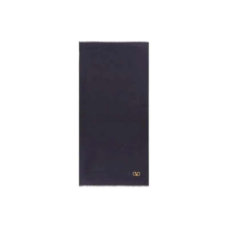 Valentino Wool Silk Cashmere Knit Scarves Women's Black-0