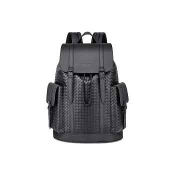 FAIRWHALE PU Backpack Laptop Bag Regular Men's Elegant Black