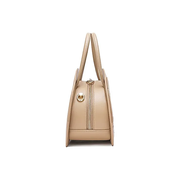 Ancient Yi Xi Cow Leather Niche Embroidered Cheongsam Crossbody Bag Women's Almond Yellow-3