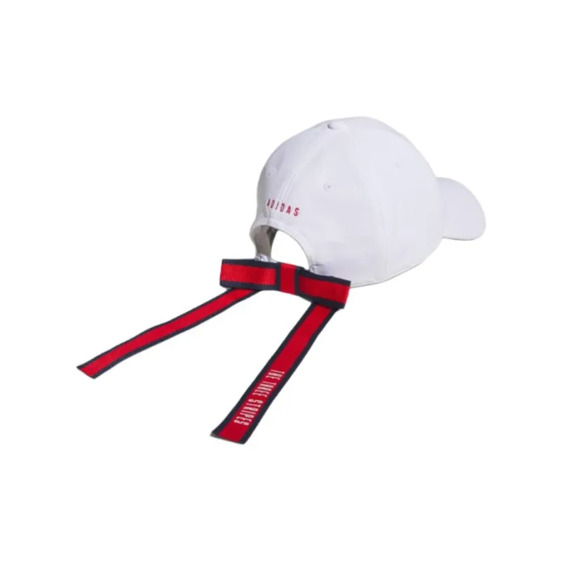 Adidas Elastane Plain Weave Baseball Caps Women's White-1