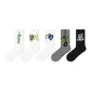 Summer Trendy Illustration Crew Socks E Set-5 Pack[7A Antibacterial Odor-Resistant]