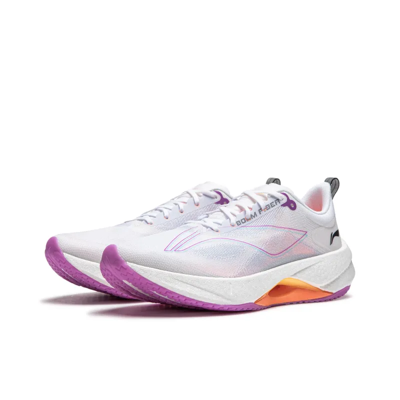 LINING Super Light 21 Running Shoes Women's Low Top Standard White/Wisteria Purple-2