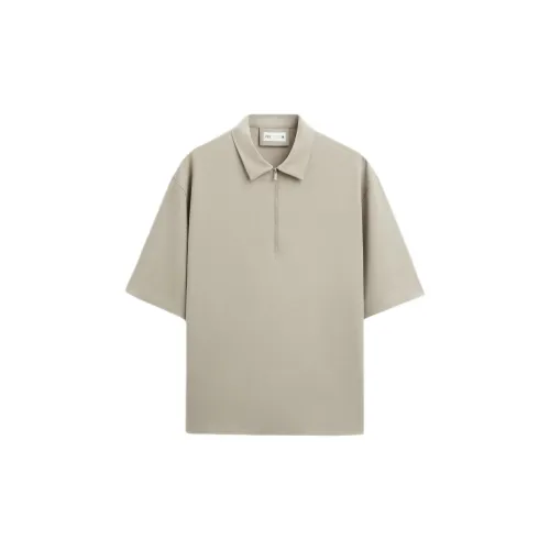 ZARA Polo Shirts Men Light Sable