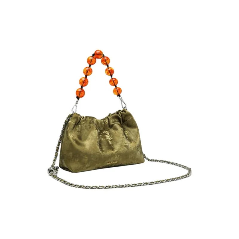 DAPHNE Pu Handbag, Shoulder Bag Women's Ecru/Silver/Green-13