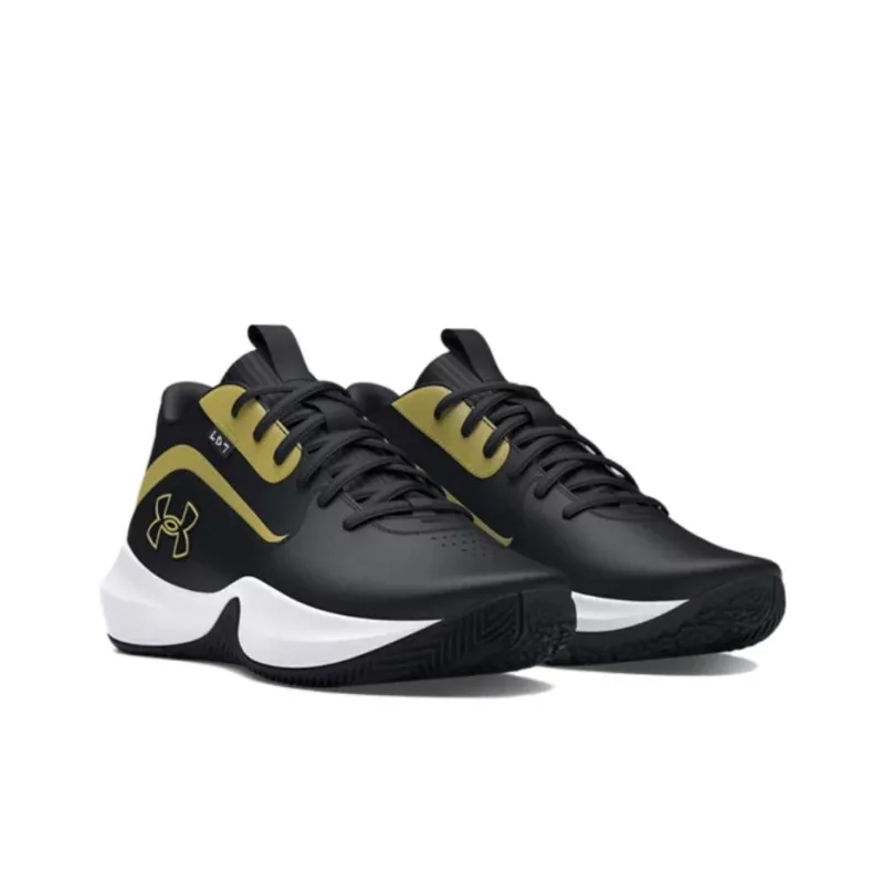 Under Armour Lockdown 7 Abrasion Resistant Cushioning Low Top Basketball Shoes Men's Black Gold-2