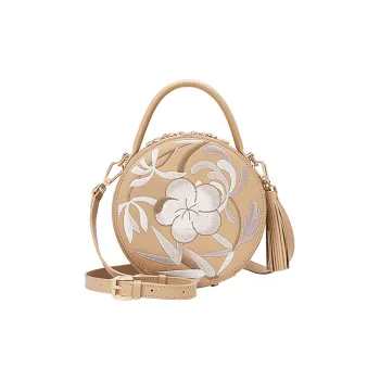 Ancient Yi Xi Cow Leather Niche Premium Flag Crossbody One Shoulder Handbag Small Size Women's Almond Yellow