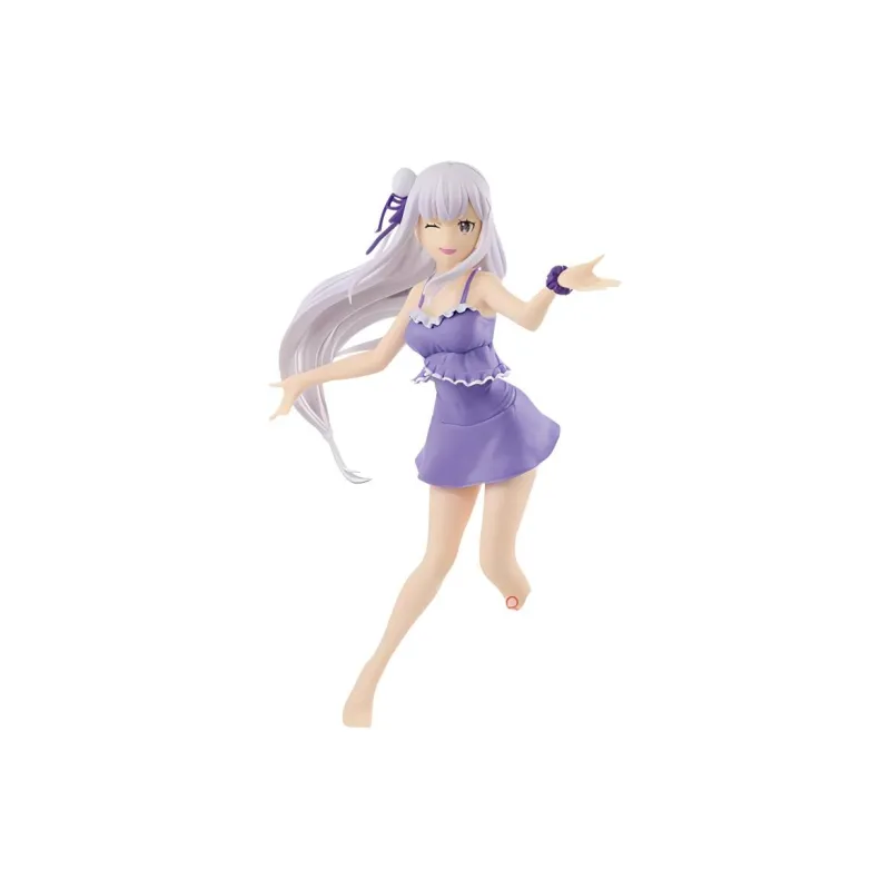 BANPRESTO Emilia Glass Factory Zero Starting Life In Another World Emilia Swimsuit 17cm Bonus Gifts-0