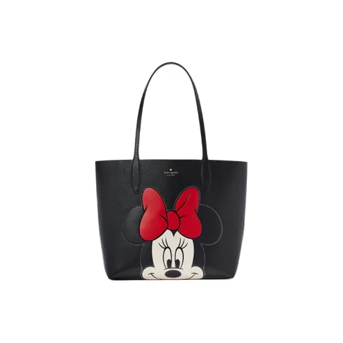 Kate Spade Disney Collaboration Cow Split Leather Tote Bag Shopping Bag Handbag Shoulder Bag Women's Black