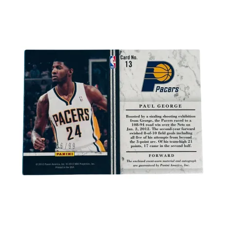 PANINI Paul George Signature 24 Jersey Cut Panini Remy Bell Pepper Hand-Signed Star Card Card Pass Sports Cards 1 Piece-1