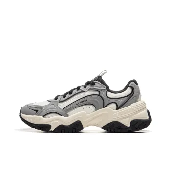 LiNing Brown Sugar V2 Cushioned Wear Resistant Height Increasing Low Top Casual Shoes Men's Gray White
