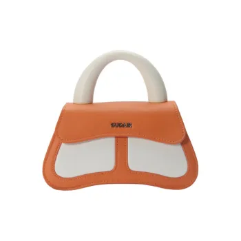 Gudair Genuine Leather Shoulder Bag Regular Women's Orange/Light Blue/Light Yellow/Lake Green