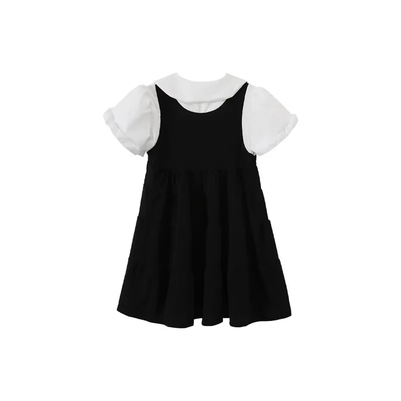 Incolore Short Sleeved Dress Women's Black-1