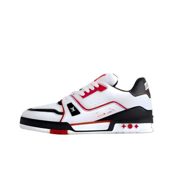 LOUIS VUITTON Trainer Low Top Skateboard Shoes Unisex Red Black