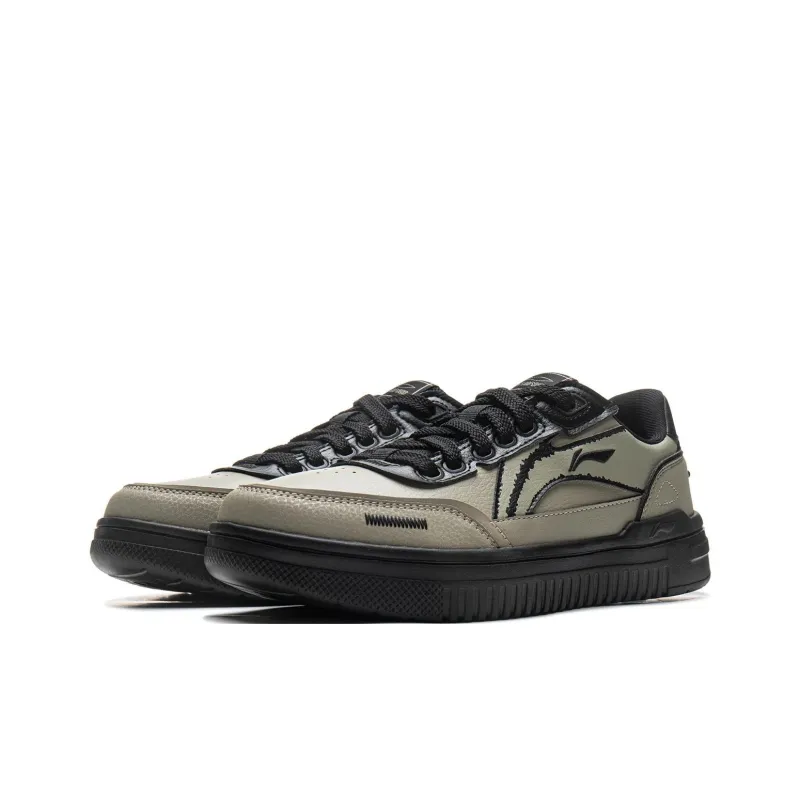 LiNing Slip Resistant Cushioning Wear Resistant Lightweight Breathable Low Top Skateboard Shoes Men's Green Black-2