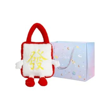GOX Plush Handbag Women's Red/Yellow/Green