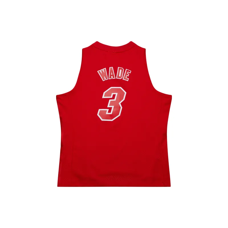 Mitchell Ness 2012 Hardwood Classics Dwyane Wade Miami Heat Christmas Day 'Scarlet' Swingman Jersey-1