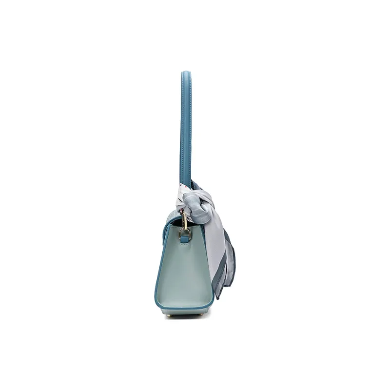 Ancient Yi Xi Cow Leather Underarm Crossbody Bag, Shoulder Bag Regular Women's Turquoise-3