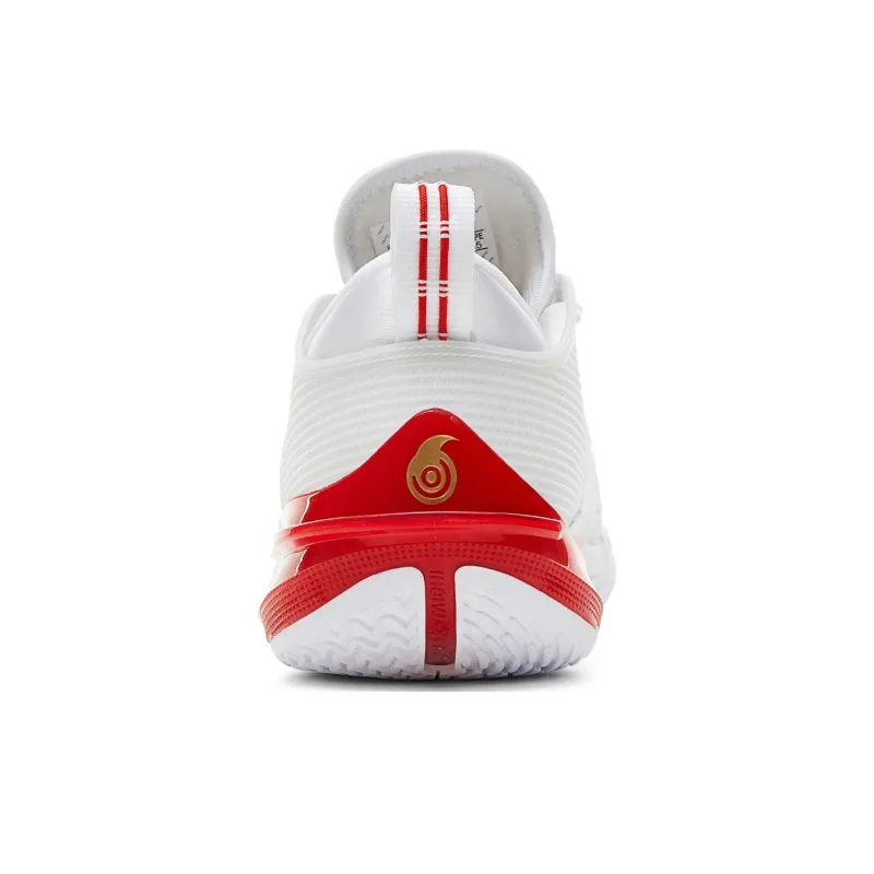PEAK Basketball Shoes Men Low Top White Gold Red-4