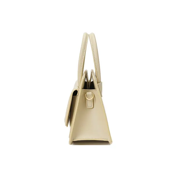 Ancient Yi Xi Cow Leather Cheongsam Portable Commute Shoulder Bag Women's Apricot White-3