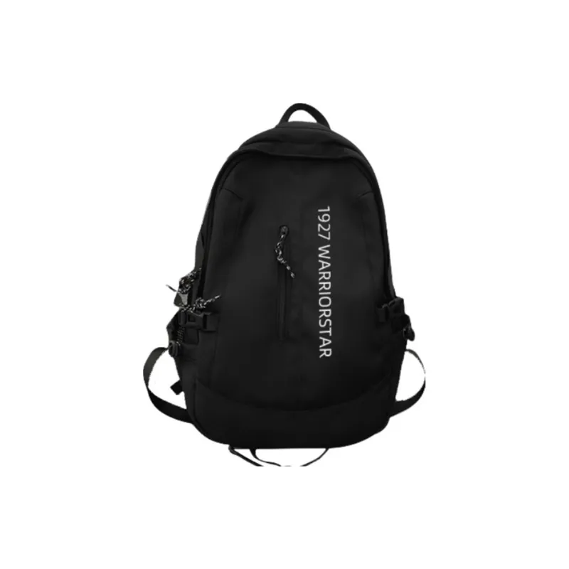 Warrior Nylon Backpack Unisex Black/White-6