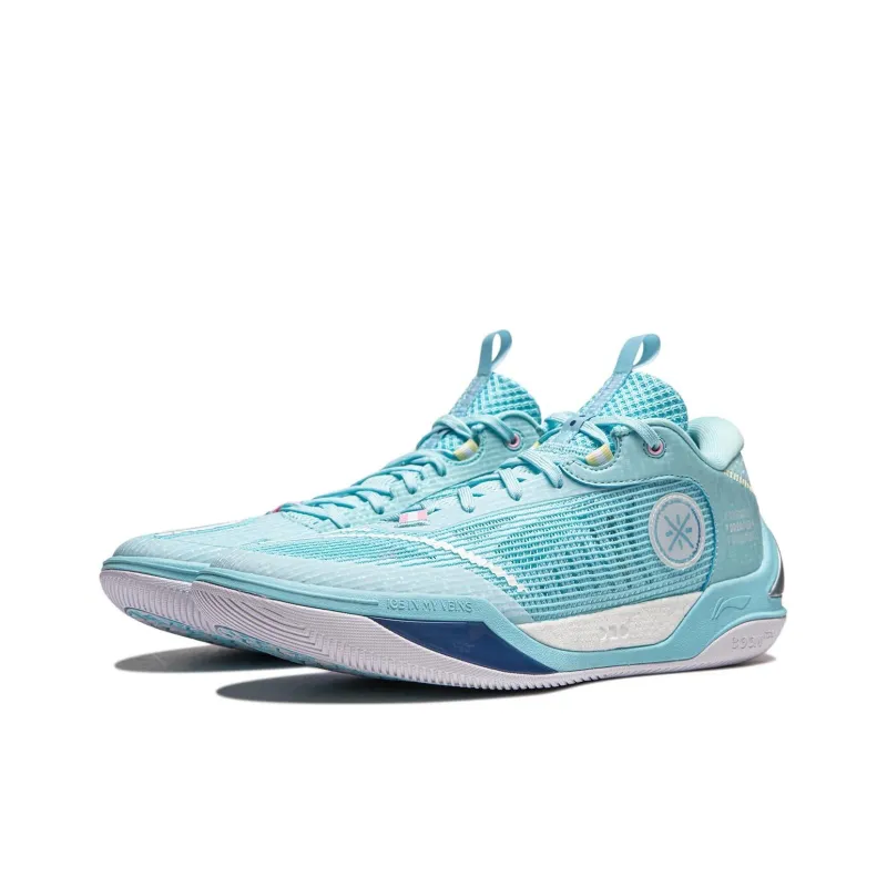 LiNing Wade Cold Blood 2 Cushioning Wear-Resistant Lightweight Rebound Low-Top Basketball Shoes Men's Ice Refresh Blue-2