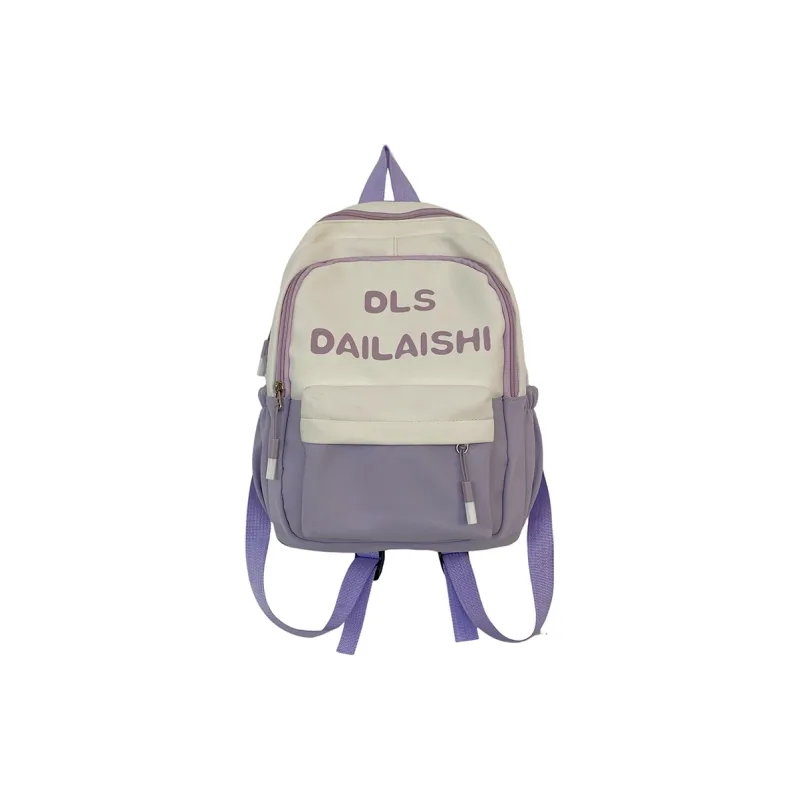 OURFUN Nylon Fabric Backpack Black/Red/Purple/Khaki/Blue-3