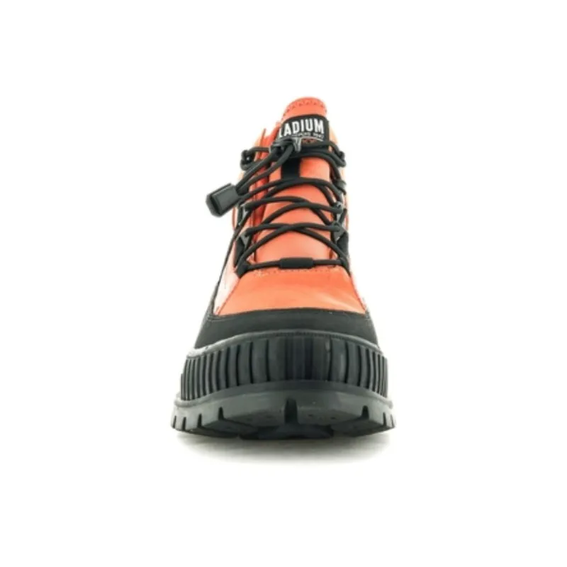 Palladium Slip Resistant Waterproof High Top Outdoor Shoes Unisex Orange Black-3