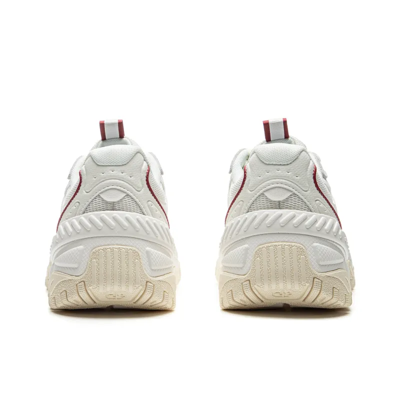 LiNing Brown Sugar V2 Cushioning Anti Slip And Wear Resistant Height Increasing Low Top Casual Shoes Women's Mist White-4