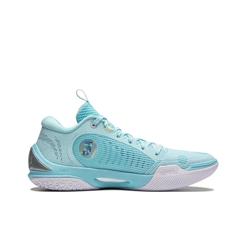 LiNing Wade Cold Blood 2 Cushioning Wear-Resistant Lightweight Rebound Low-Top Basketball Shoes Men's Ice Refresh Blue-1