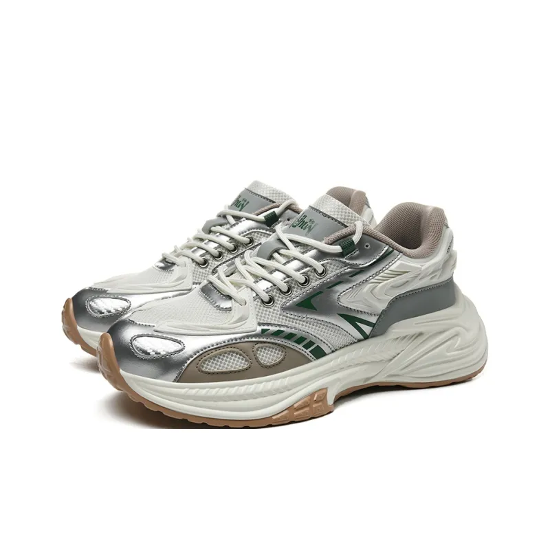 ZOIBBOE Wear-Resistant Breathable Height Increasing Chunky Sneakers Unisex Light Brown-10