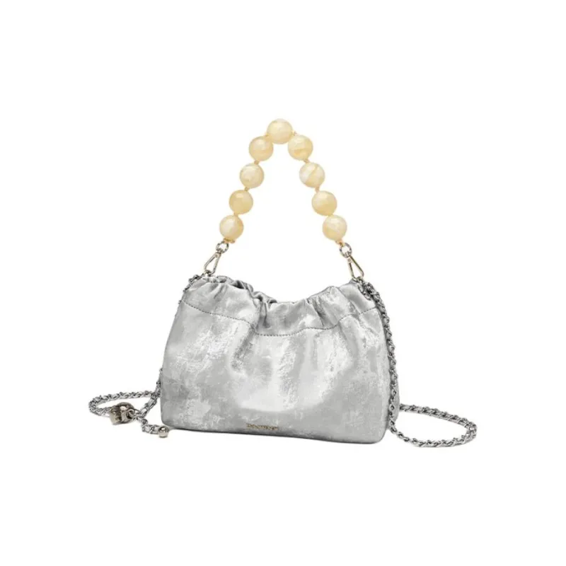 DAPHNE Pu Handbag, Shoulder Bag Women's Ecru/Silver/Green-6